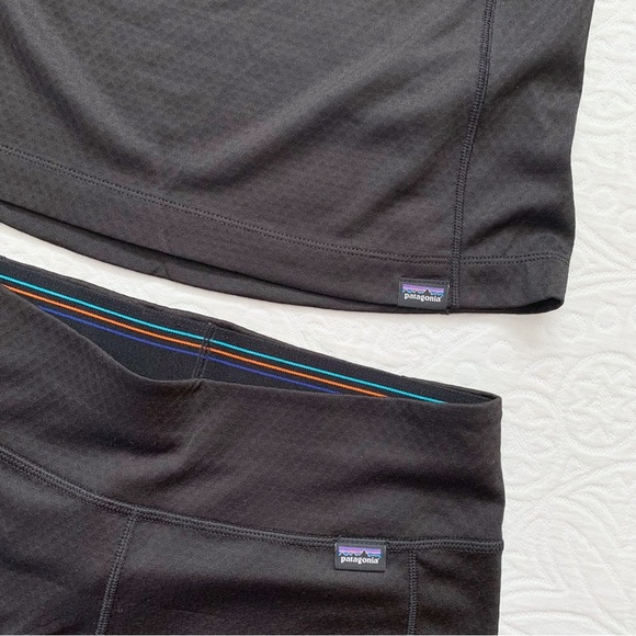 Patagonia Women's Capilene Midweight Crew‎ Top & Bottoms Baselayer Set, Black - Picture 3 of 6